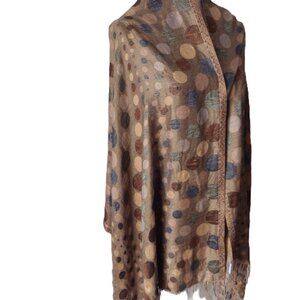 Vintage Pashmina/ Scarf/ Wrap/ Subtle Colors/ Dots